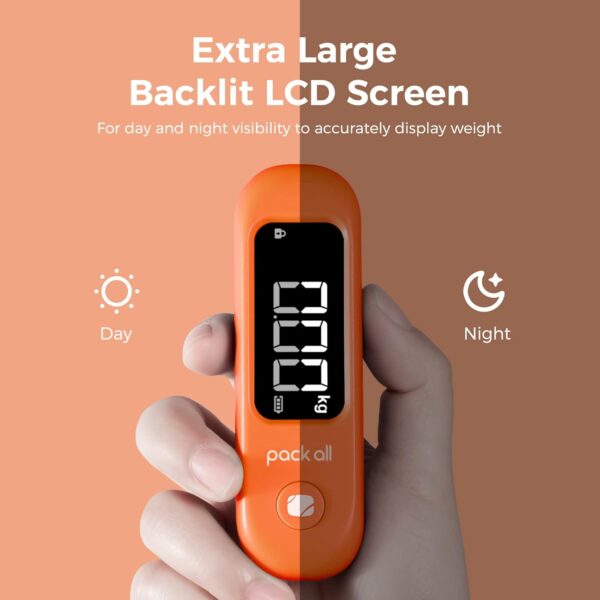 pack all 110 Lbs Luggage Scale, Digital Handheld Baggage Scale, Travel Suitcase Weight Scale with LCD Display, Battery Included, Apple Green - Image 3