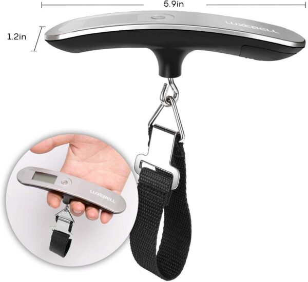 Digital Luggage Scale Vacation Travel Essentials Accessories Gifts for Traveler Portable Suitcase Handheld Weight Scale 110 lbs Hanging Baggage Travel Must Haves - Image 3
