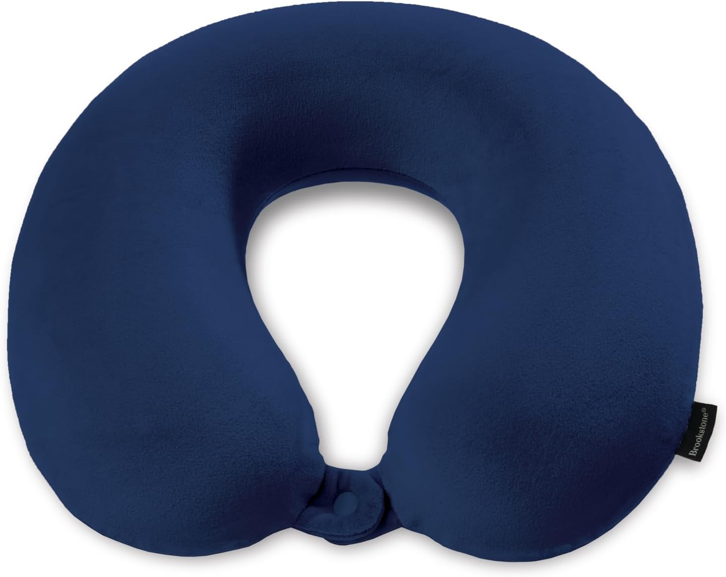 Brookstone Travel Neck Pillow - Lightweight Fleece Casing U-Shaped Stuffable Memory Foam Travel Pillow for Sleeping and Neck Support, Blue - Image 4