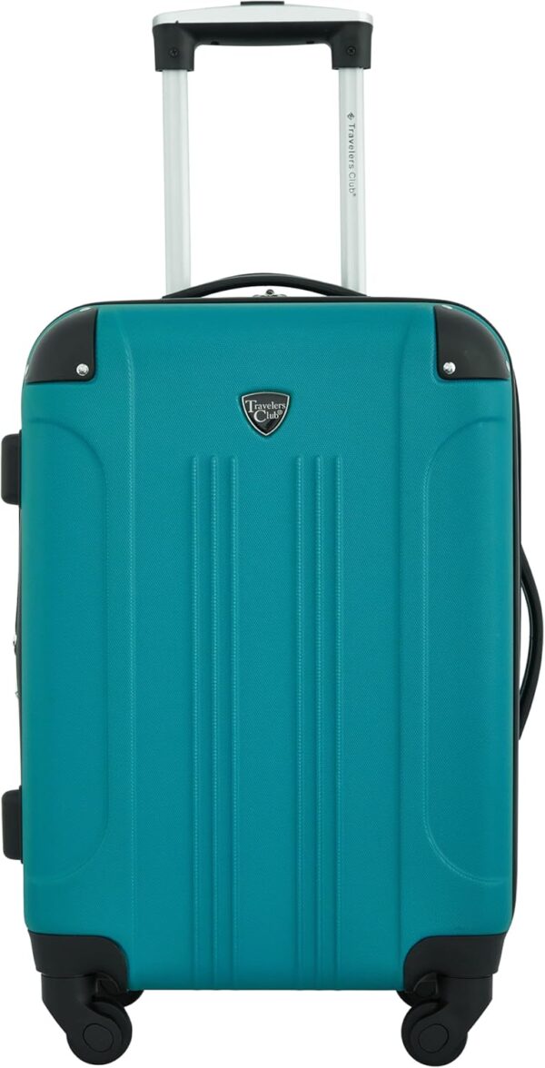 Travelers Club Chicago Hardside Expandable Spinner Luggage, Teal, 3 Piece Set - Image 2