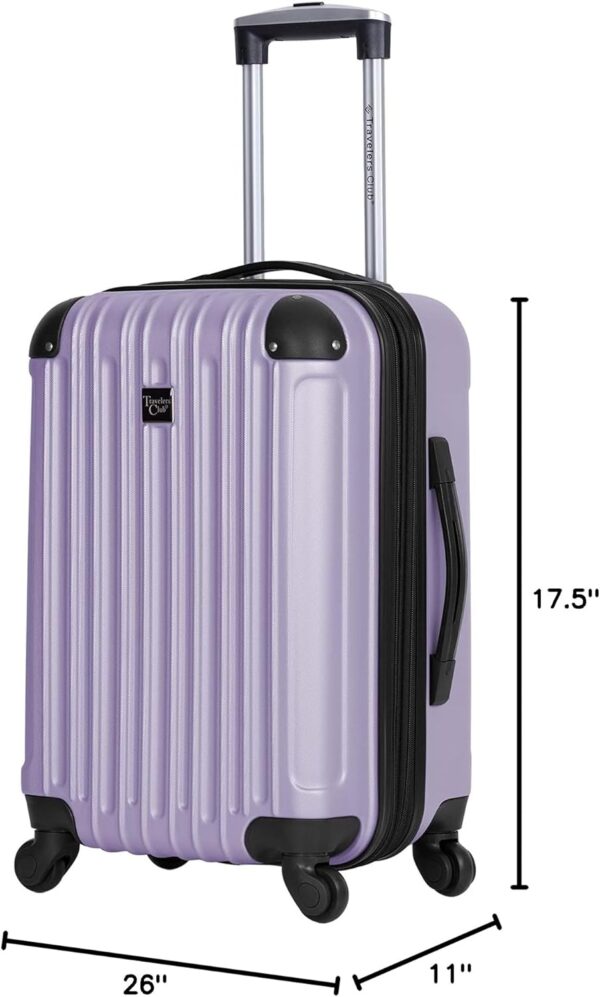 Travelers Club Midtown Hardside Luggage Travel, Lilac, 4-Piece Set - Image 11