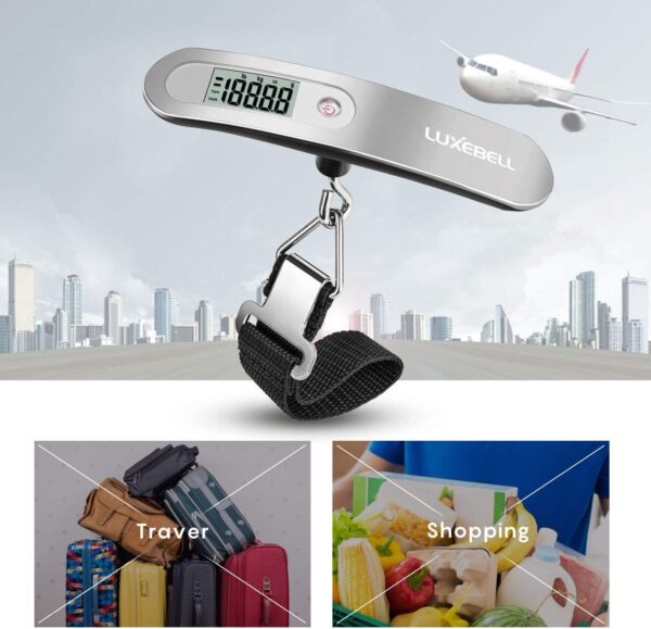 Digital Luggage Scale Vacation Travel Essentials Accessories Gifts for Traveler Portable Suitcase Handheld Weight Scale 110 lbs Hanging Baggage Travel Must Haves - Image 6