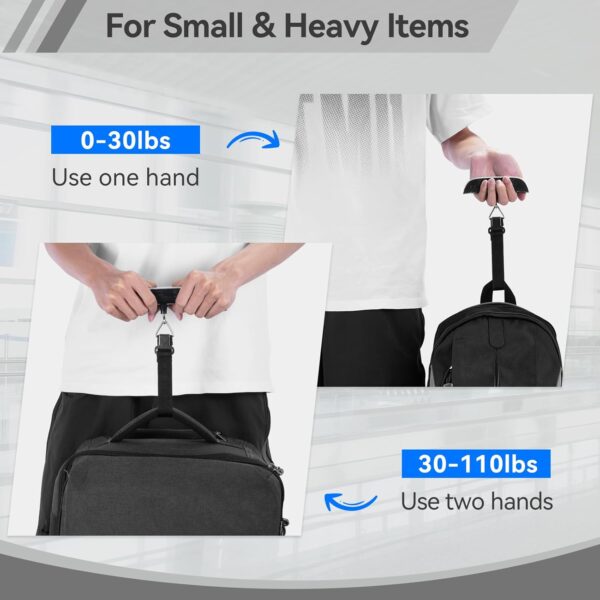 Luggage Scale Dr.meter Travel Essentials Luggage Weight Scale Backlight LCD Display 110lb/50kg Electronic Balance Digital Postal Travel Accessories with Rubber Paint Handle Temperature Sensor Silver - Image 6