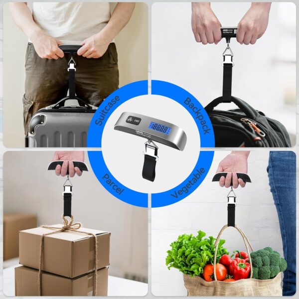Luggage Scale Dr.meter Travel Essentials Luggage Weight Scale Backlight LCD Display 110lb/50kg Electronic Balance Digital Postal Travel Accessories with Rubber Paint Handle Temperature Sensor Silver - Image 9