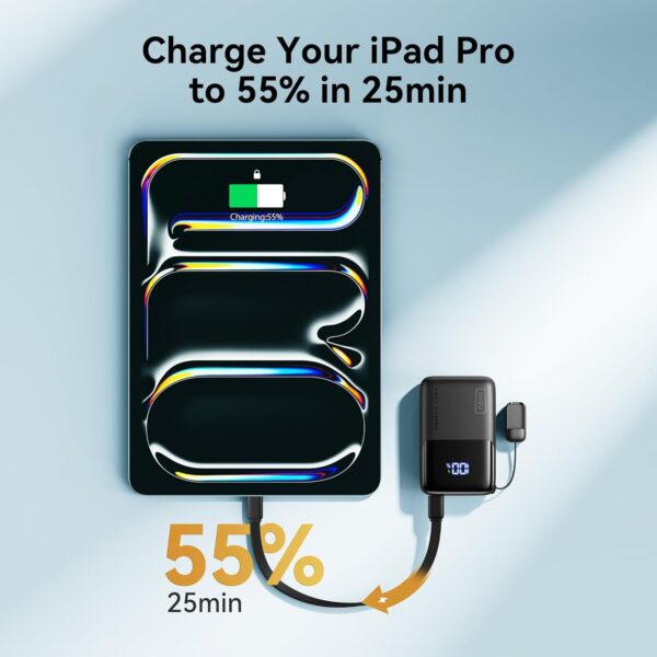 INIU Pocket Size Portable Charger, Ultra Small 10000mAh 45W PD Power Bank, USB C in&Out Fast Charging Battery Pack, Travel Essentials Powerbank for iPhone 16/15 Pro Max, iPad Air, Samsung S22 S27 etc - Image 4