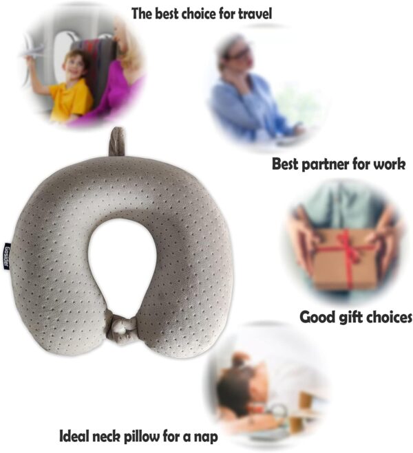 Memory Foam Travel Pillow, Comfortable Travel Neck Pillow U Shape, Support Neck and Head to Relieve Fatigue, Portable Neck Pillow Suitable for Planes, Trains, Self-Driving Cars - Image 5