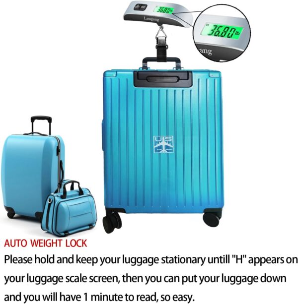 Digital Hanging Luggage Scale with Backlit for Travel, Portable Handheld Suitcase Weight Scale with Hook, 110 Pounds, Battery Included - Image 4
