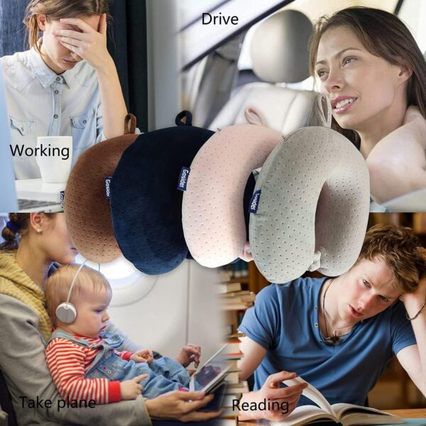 Memory Foam Travel Pillow, Comfortable Travel Neck Pillow U Shape, Support Neck and Head to Relieve Fatigue, Portable Neck Pillow Suitable for Planes, Trains, Self-Driving Cars - Image 6