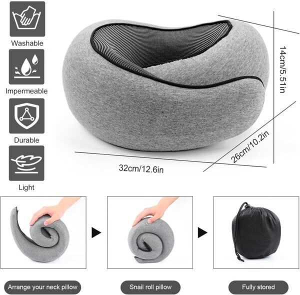 WEERSHUN Travel Pillows for Airplanes,2024 New Travel Pillow,Travel Neck Pillow Airplane Memory Foam Travel Pillow Neck Pillow for Traveling Suitable for Airplanes,Offices and Cars - Image 3