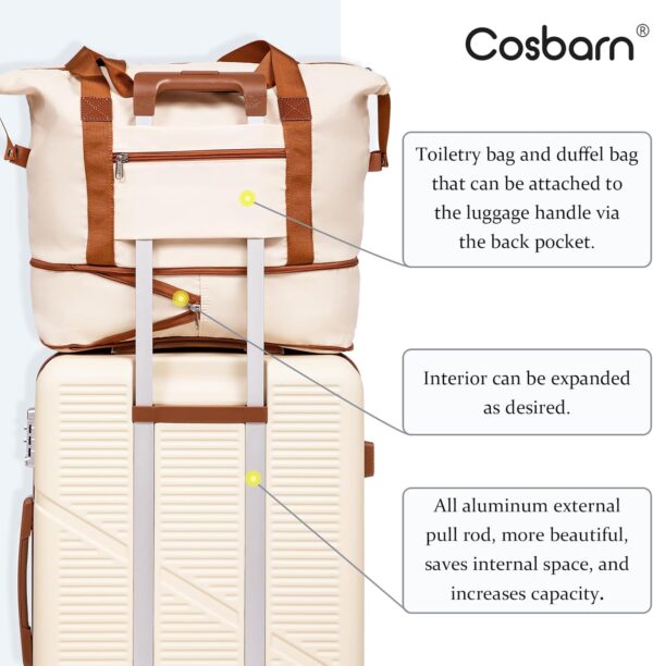Unisex 5 Piece Luggage Sets with Spinner Wheels, Hardshell ABS Suitcase Set with Tsa Lock, Lightweight Hardside Waterproof Travel Suitcases for Men Women, Black - Image 4