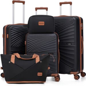 Luggage Sets 5 Piece, Suitcases with Wheels, ABS Hard Case Luggage with TSA Lock Spinner Wheels, Carry On Luggage Set (20/24/28 inch)