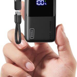 INIU Pocket Size Portable Charger, Ultra Small 10000mAh 45W PD Power Bank, USB C in&Out Fast Charging Battery Pack, Travel Essentials Powerbank for iPhone 16/15 Pro Max, iPad Air, Samsung S22 S27 etc