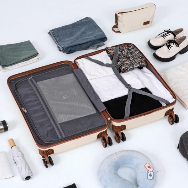 Unisex 5 Piece Luggage Sets with Spinner Wheels, Hardshell ABS Suitcase Set with Tsa Lock, Lightweight Hardside Waterproof Travel Suitcases for Men Women, Black - Image 7