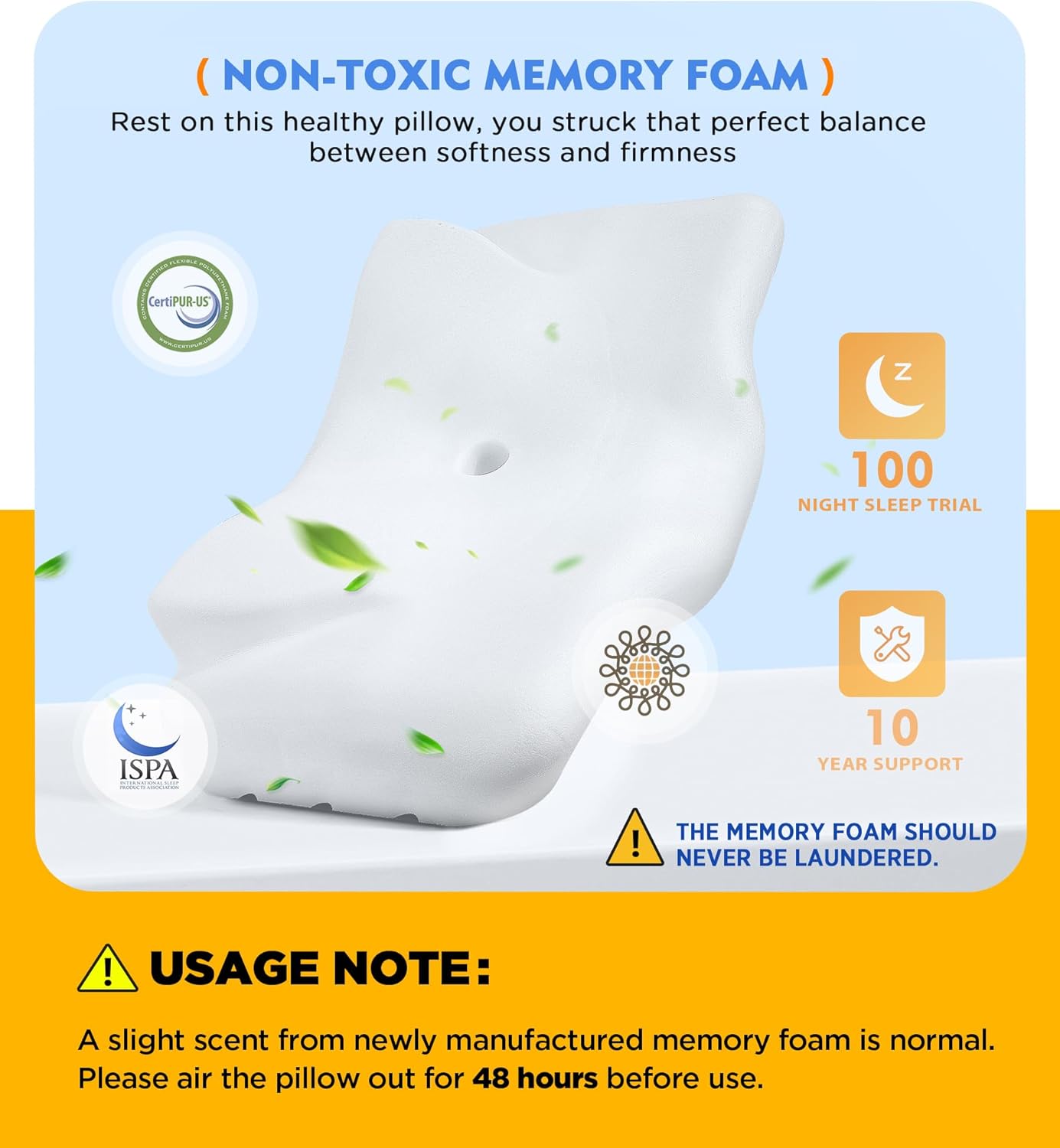 Osteo Cervical Pillow for Neck Pain Relief, Hollow Design Odorless Memory Foam Pillows with Cooling Case, Adjustable Orthopedic Bed Pillow for Sleeping, Support for Side Back Sleepers - Image 5