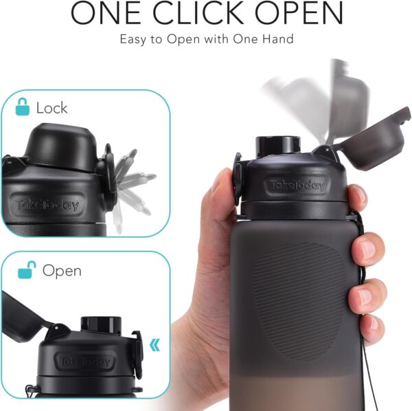 TakeToday Collapsible Water Bottles 32oz, Foldable Travel Water Bottle, BPA Free, Silicone Water Bottle Leakproof for Hiking, International Travel, Outdoors - Image 4