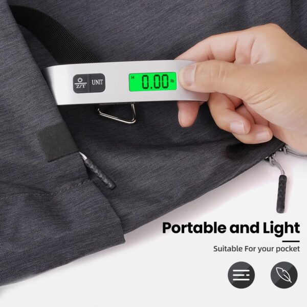 BAGAIL Digital Luggage Scale, 110lbs Hanging Baggage Scale with Backlit LCD Display, Portable Suitcase Weighing Scale, Travel Luggage Weight Scale with Hook, Strong Straps for Travelers - Image 7