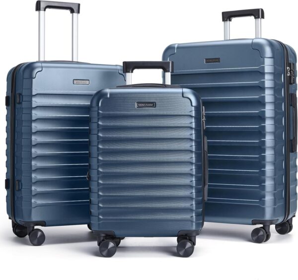LIGHT FLIGHT Luggage Sets, 3 Piece Durable Suitcase Set with Spinner Wheels, 3 Pcs Hardside Lightweight luggage with TSA Lock, Large Checked Travel Suitcases, 20/24/28 Inch, Royal Blue