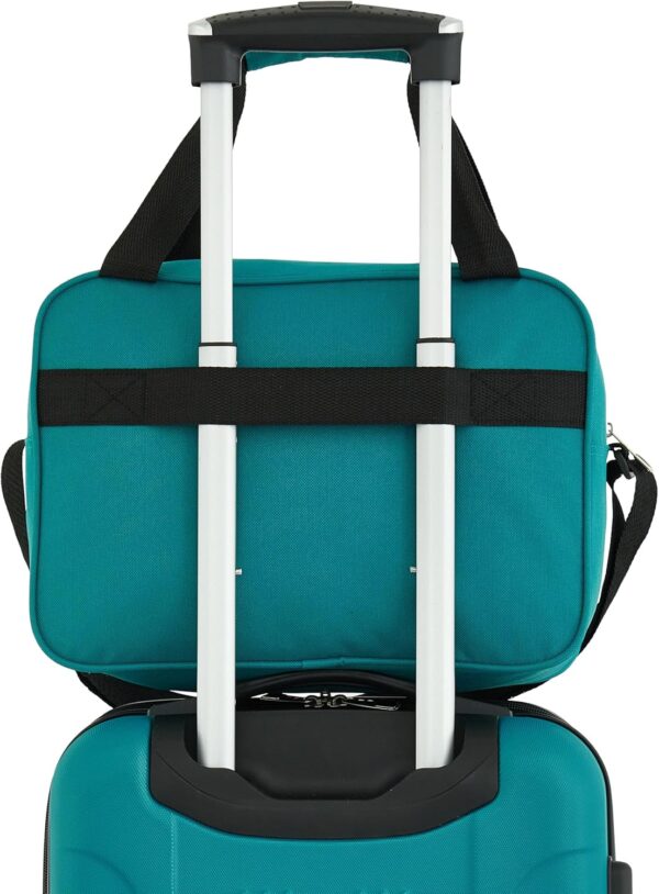 Travelers Club Chicago Hardside Expandable Spinner Luggage, Teal, 3 Piece Set - Image 5
