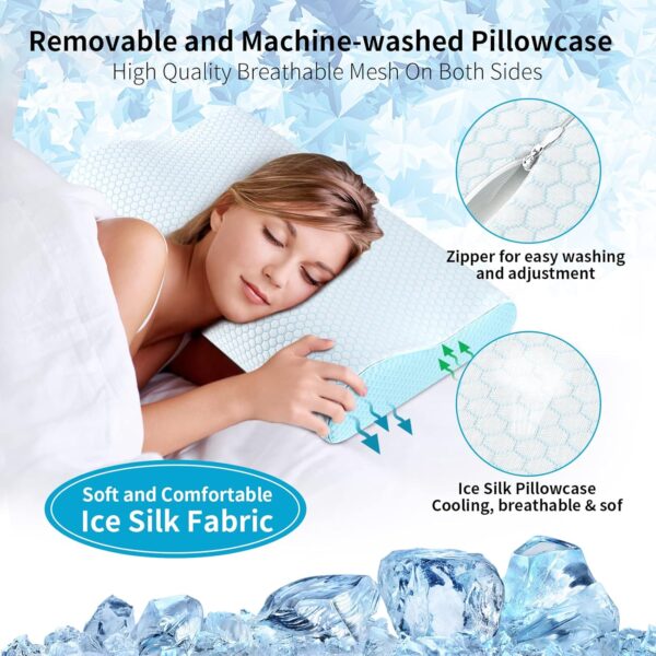 Memory Foam Pillows Neck Pillow Bed Pillow for Sleeping Ergonomic Cervical Pillow Orthopedic Contour Pillow for Side Back Stomach Sleeper - Image 2