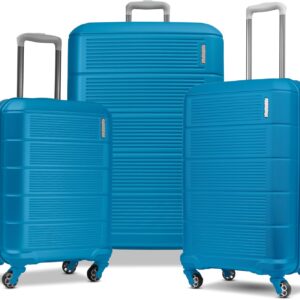 American Tourister Stratum 2.0 Expandable Hardside Luggage with Spinner Wheels, Adriatic Sea, 3-Piece Set (20/24/28)