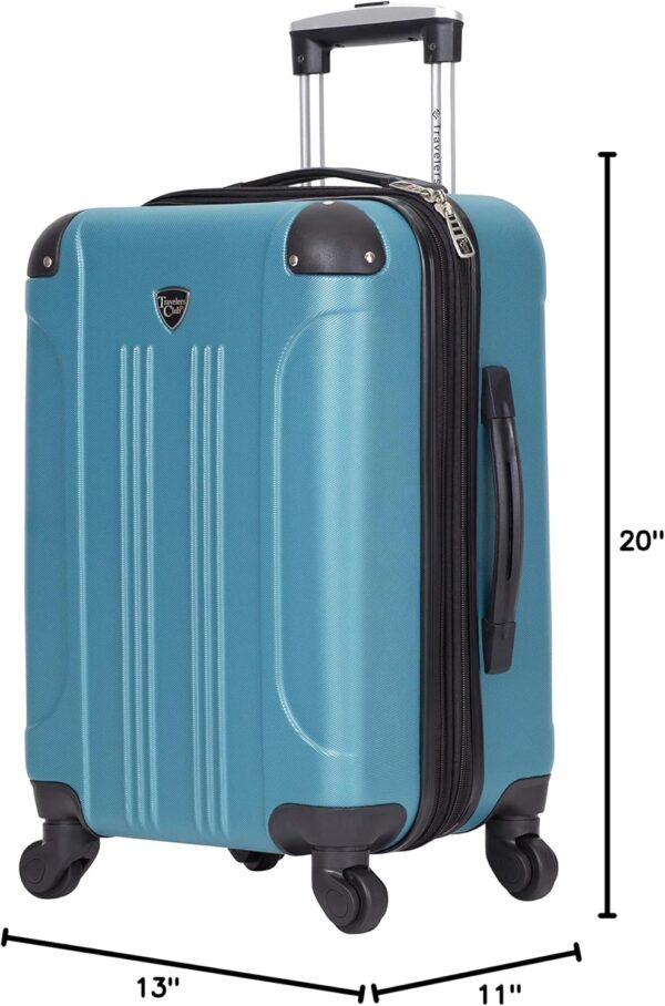 Travelers Club Chicago Hardside Expandable Spinner Luggage, Teal, 3 Piece Set - Image 10
