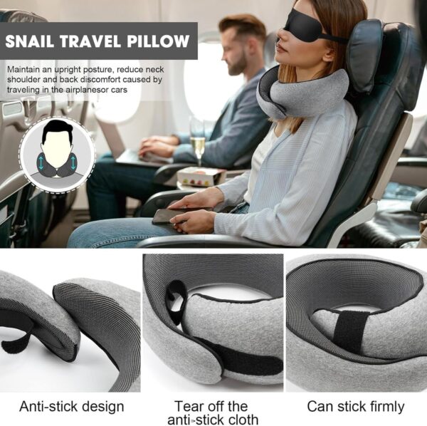 WEERSHUN Travel Pillows for Airplanes,2024 New Travel Pillow,Travel Neck Pillow Airplane Memory Foam Travel Pillow Neck Pillow for Traveling Suitable for Airplanes,Offices and Cars - Image 2