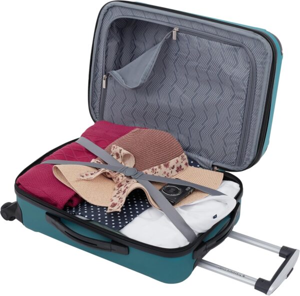 Travelers Club Chicago Hardside Expandable Spinner Luggage, Teal, 3 Piece Set - Image 9