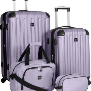Travelers Club Midtown Hardside Luggage Travel, Lilac, 4-Piece Set