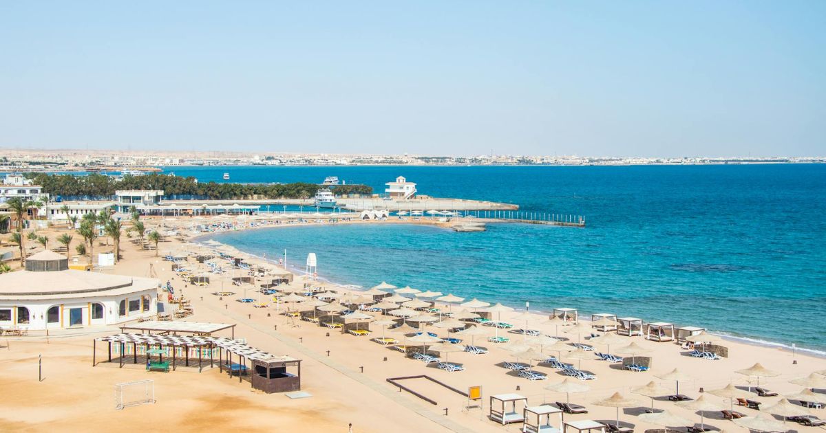 luxury Red Sea beach resort in Hurghada with panoramic ocean view