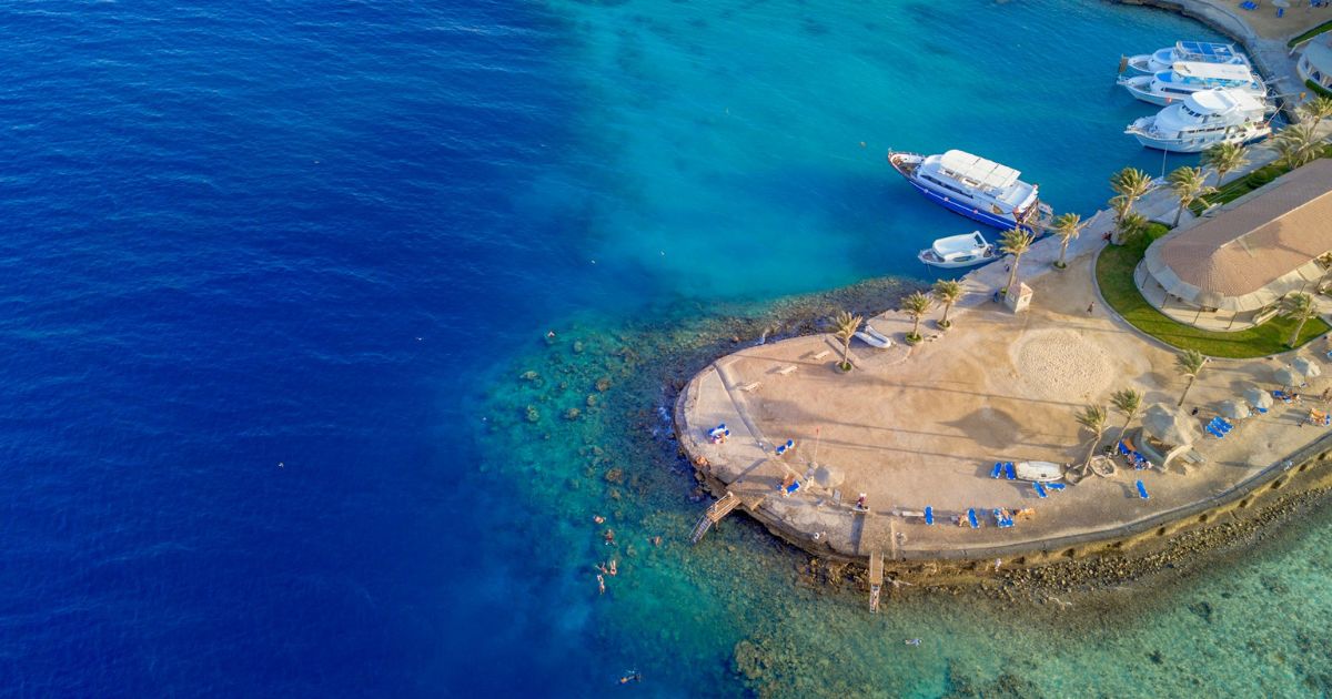 Hurghada beach view during sunny morning with relaxing resort atmosphere